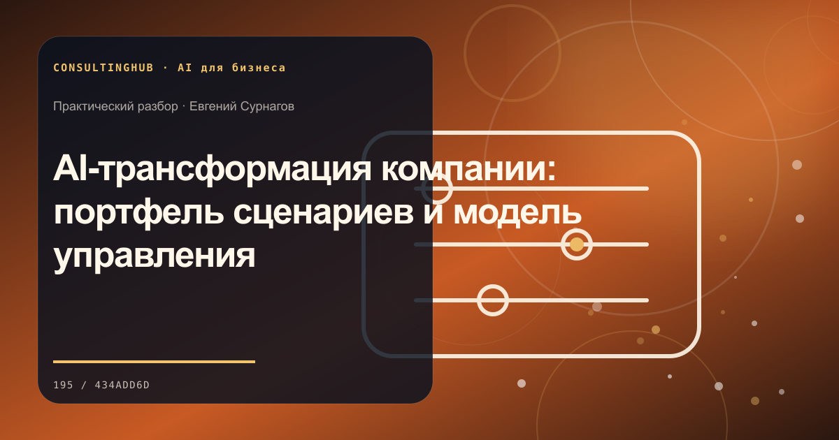 AI-трансформация компании: портфель сценариев и модель управления