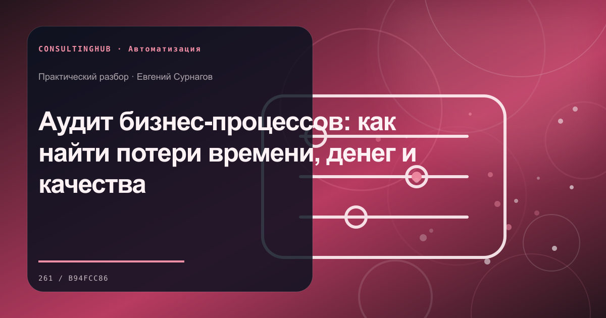 Аудит бизнес-процессов: как найти потери времени, денег и качества