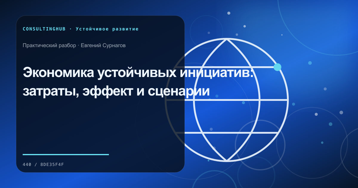 Экономика устойчивых инициатив: затраты, эффект и сценарии