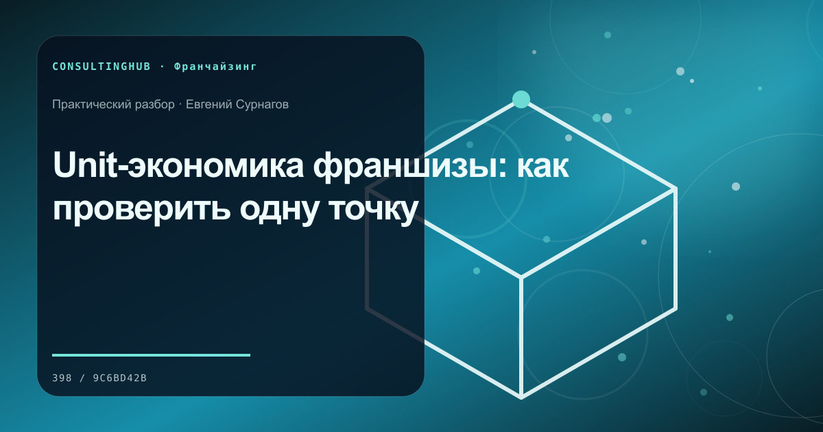 Unit-экономика франшизы: как проверить одну точку