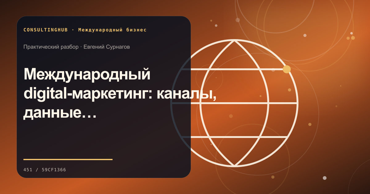 Международный digital-маркетинг: каналы, данные и комплаенс