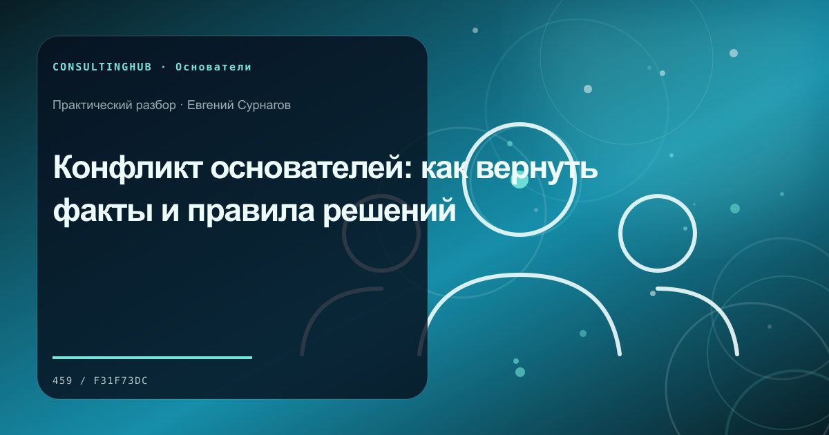 Собственник формулирует стратегию капитала, роли и компании: конфликт основателей; рабочая сессия по теме статьи