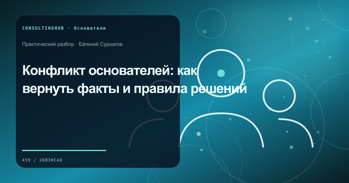 Конфликт основателей: как вернуть факты и правила решений