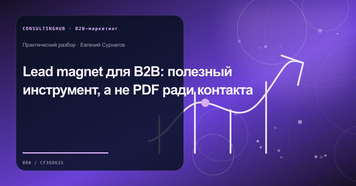 B2B-команда проектирует спрос, контент и путь сложной сделки: b2b lead magnet; рабочая сессия по теме статьи