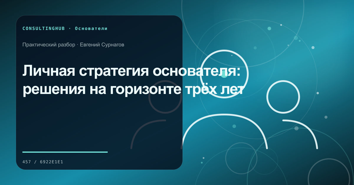 Личная стратегия основателя: решения на горизонте трёх лет