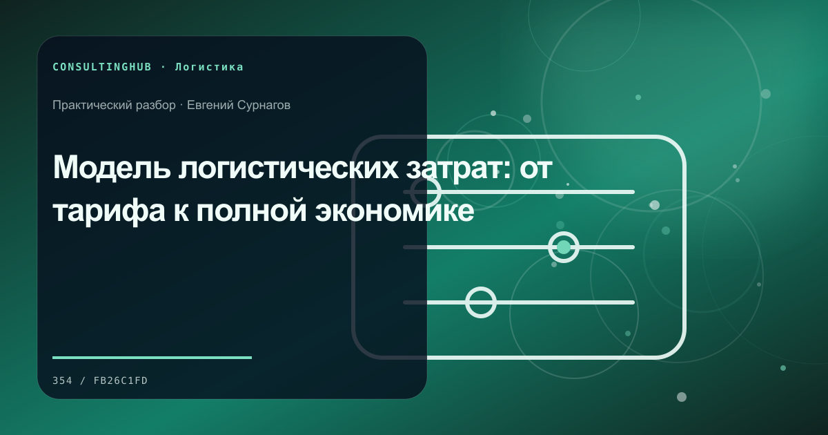 Supply-chain команда моделирует запасы, мощности и маршруты: модель логистических затрат; рабочая сессия по теме статьи