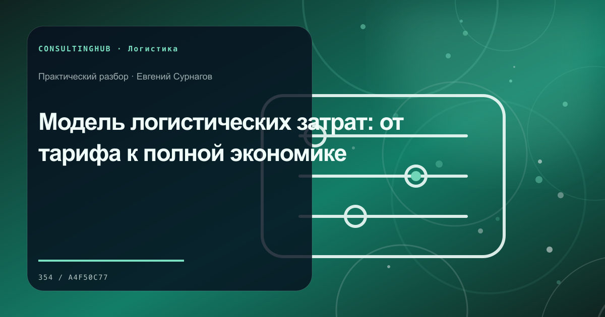 Модель логистических затрат: от тарифа к полной экономике