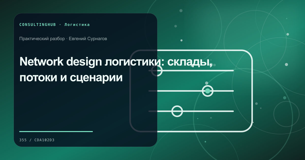 Supply-chain команда моделирует запасы, мощности и маршруты: дизайн логистической сети; рабочая сессия по теме статьи