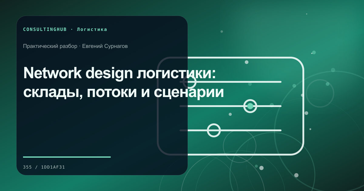 Network design логистики: склады, потоки и сценарии