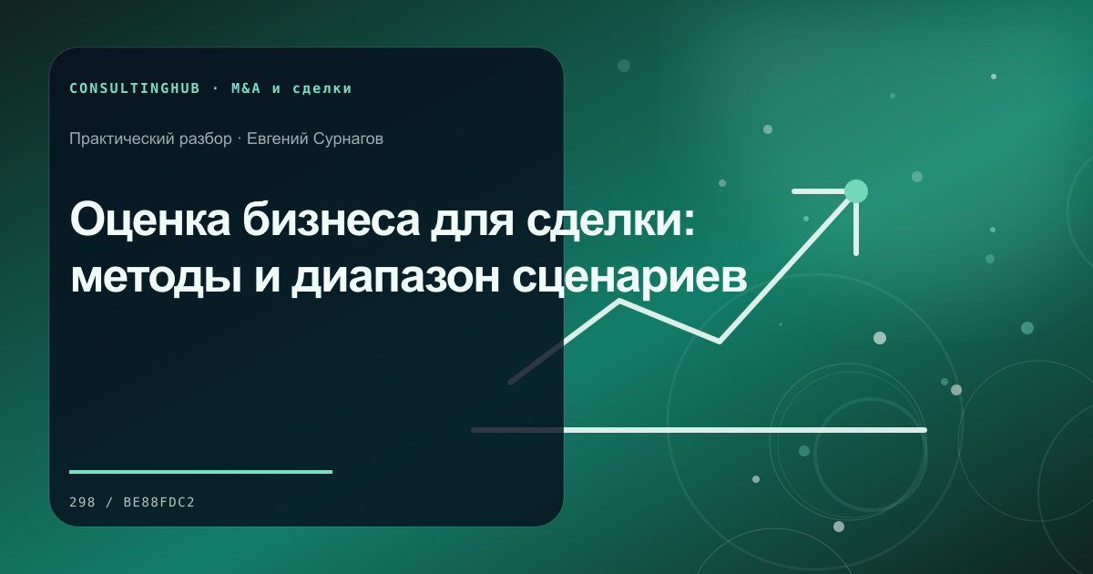 Оценка бизнеса для сделки: методы и диапазон сценариев