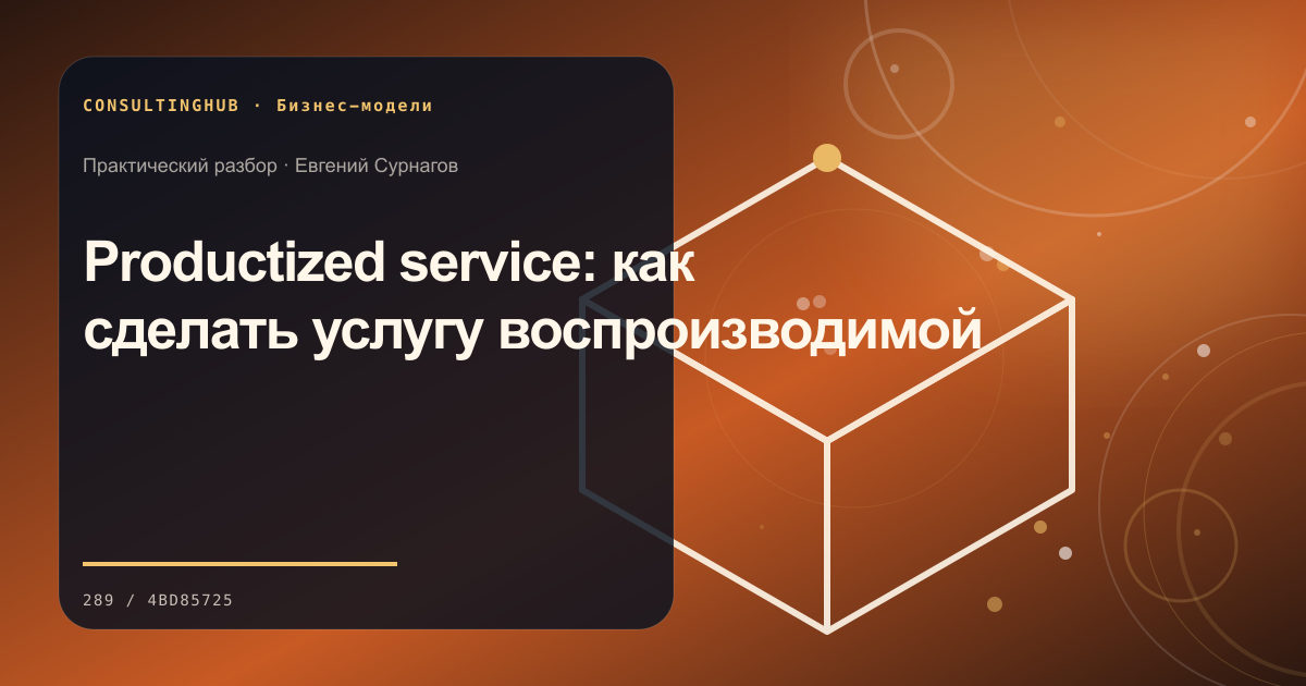 Productized service: как сделать услугу воспроизводимой