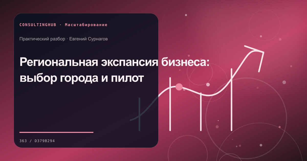 Региональная экспансия бизнеса: выбор города и пилот