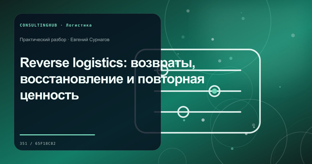 Reverse logistics: возвраты, восстановление и повторная ценность