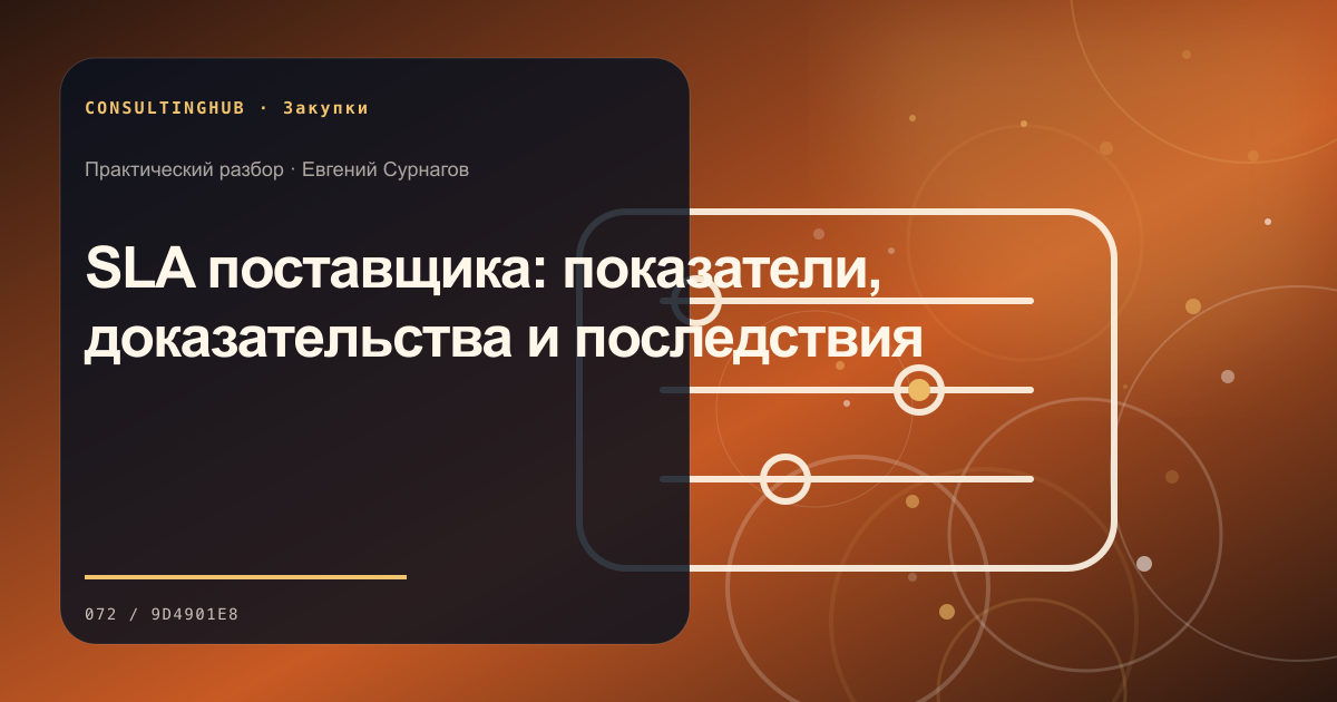 SLA поставщика: показатели, доказательства и последствия