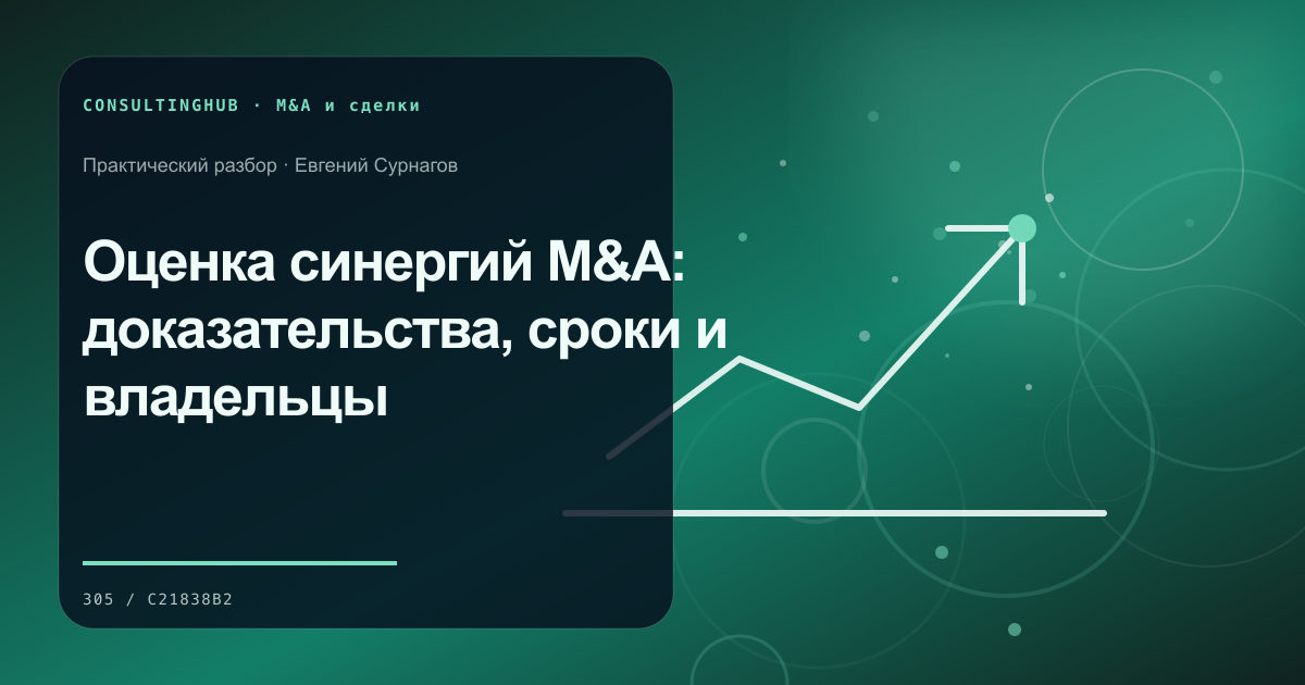 Оценка синергий M&A: доказательства, сроки и владельцы