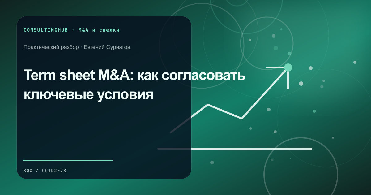 Команда проводит проверку и моделирует корпоративную сделку: term sheet m&a; рабочая сессия по теме статьи