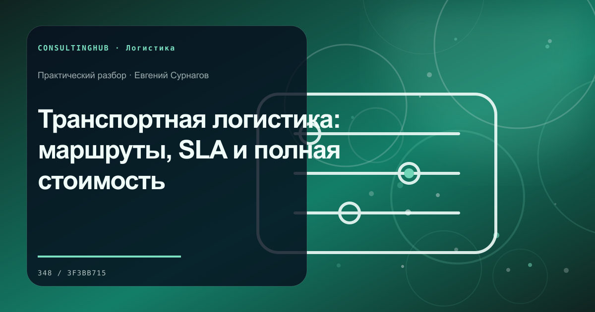 Транспортная логистика: маршруты, SLA и полная стоимость