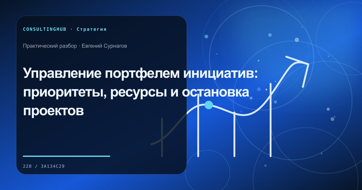 Собственник и управленческая команда обсуждают стратегические решения: портфель инициатив; рабочая сессия по теме статьи